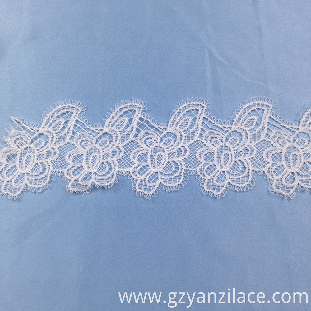 White Embroidery Tulle Lace Trim